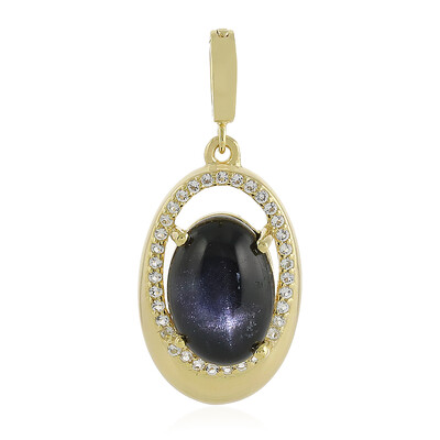 Pendentif en argent et Diopside étoilé d'Inde