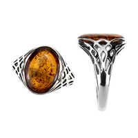 Bague en argent et Ambre baltique