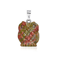 Pendentif en argent et Unakite