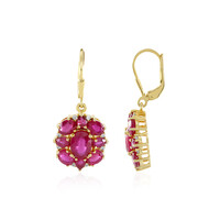 Boucles d'oreilles en argent et Rubis de Madagascar