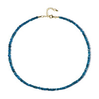 Collier en argent et Apatite bleu néon