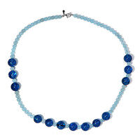 Collier en argent et Quartz Ice-Crushed bleu