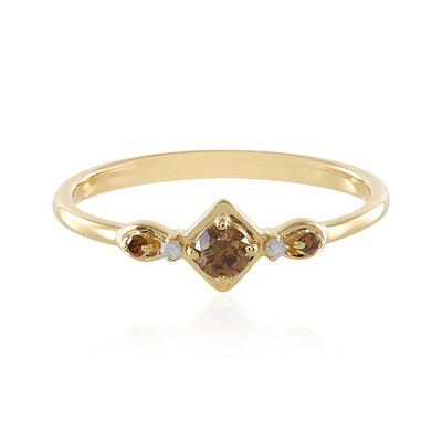 Bague en or et Diamant chocolat I2