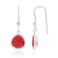 Boucles d'oreilles en argent et Jade rouge