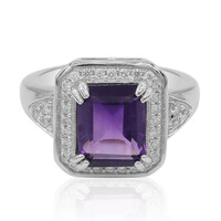 Bague en argent et Améthyste de Zambie