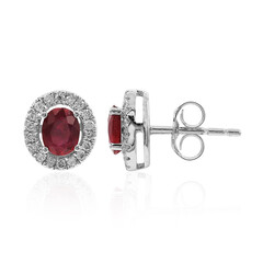 Boucles d'oreilles en or et Rubis AAA du Mozambique
