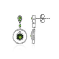 Boucles d'oreilles en argent et Diopside de Russie