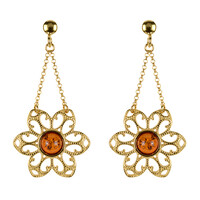 Boucles d'oreilles en argent et Ambre baltique