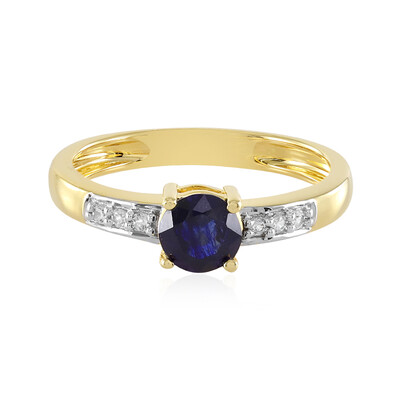 Bague en argent et Saphir bleu de Madagascar