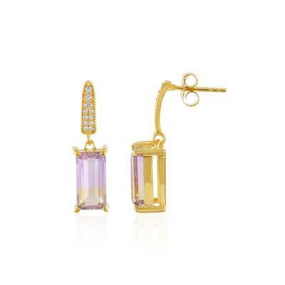 Boucles d'oreilles en argent et Amétrine d'Anahi