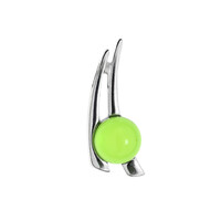Pendentif en argent et Ambre verte de Colombie
