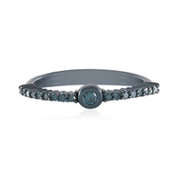 Bague en argent et Diamant bleu I2