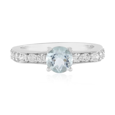 Bague en argent et Aigue-marine du Brésil