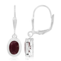 Boucles d'oreilles en argent et Grenat du Mozambique