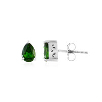 Boucles d'oreilles en argent et Diopside de Russie