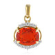 Pendentif en or et Opale de feu mexicaine AAA