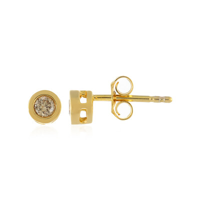 Boucles d'oreilles en argent et Diamant chocolat I2
