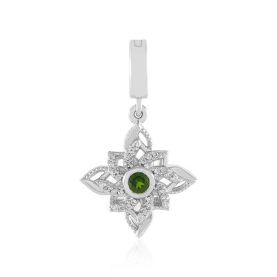 Pendentif en argent et Diopside de Russie