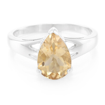 Bague en argent et Quartz champagne