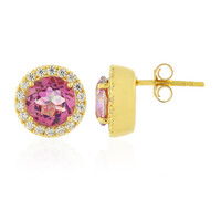 Boucles d'oreilles en argent et Quartz rouge orient