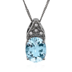 Collier en argent et Topaze bleu ciel