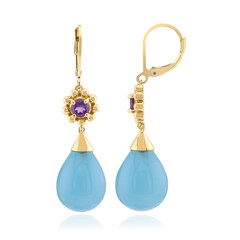 Boucles d'oreilles en argent et Calcédoine d'eau