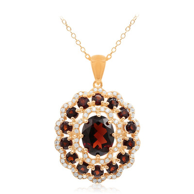Collier en argent et Grenat du Mozambique