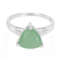 Bague en argent et Calcédoine verte