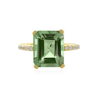 Bague en argent et Améthyste verte