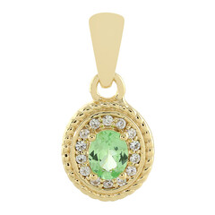 Pendentif en argent et Grenat vert menthe de Merelani