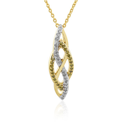 Collier en argent et Diamant jaune PK