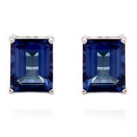 Boucles d'oreilles en argent et Topaze bleu roi