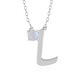 Collier en argent et Pierre de Lune arc-en-ciel