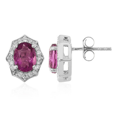 Boucles d'oreilles en argent et Fluorite rose du Mexique