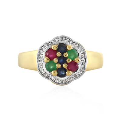 Bague en argent et Saphir bleu