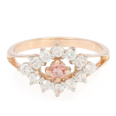 Bague en argent et Saphir Padparadscha