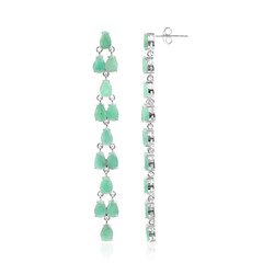 Boucles d'oreilles en argent et Emeraude