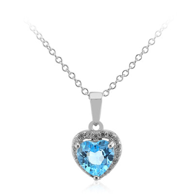 Collier en argent et Topaze bleu Suisse