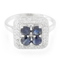 Bague en argent et Saphir bleu