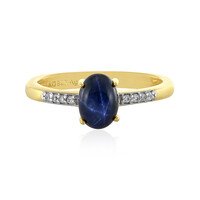 Bague en argent et Saphir étoilé bleu