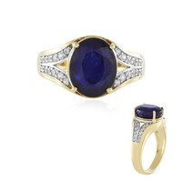 Bague en argent et Saphir bleu de Madagascar