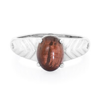 Bague en argent et Œil-de-tigre rouge