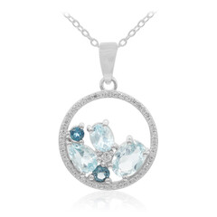 Collier en argent et Topaze bleu ciel