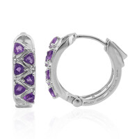 Boucles d'oreilles en argent et Améthyste