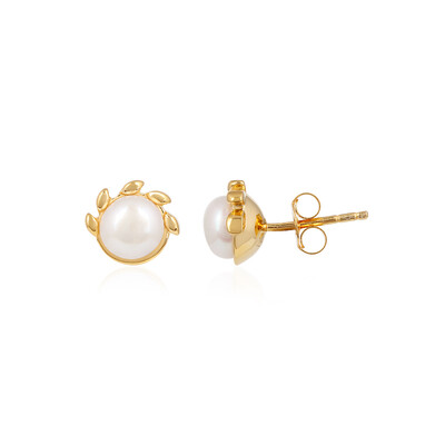 Boucles d'oreilles en argent et Perle d'eau douce de couleur crème