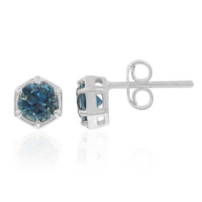 Boucles d'oreilles en argent et Topaze bleu de Londres