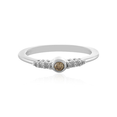Bague en argent et Diamant champagne PK1