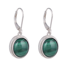 Boucles d'oreilles en argent et Malachite