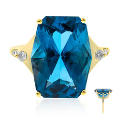 Bague en or et Topaze bleu de Londres