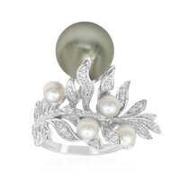 Bague en argent et Perle de culture de Tahiti (TPC)